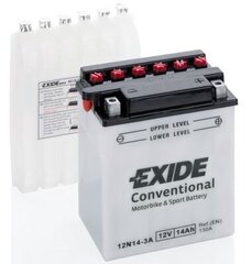 12V 14Ah 12N14-3A 134x89x166-+ Exide hinta ja tiedot | Moottoripyörien akut | hobbyhall.fi