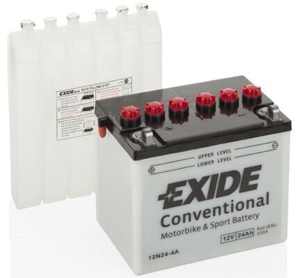 12V 24Ah 12N24-4A 184x124x175+- Exide hinta ja tiedot | Moottoripyörien akut | hobbyhall.fi