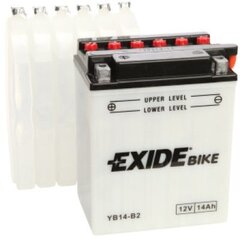 12V 14Ah YB14-A2 134x89x166+- Exide hinta ja tiedot | Moottoripyörien akut | hobbyhall.fi