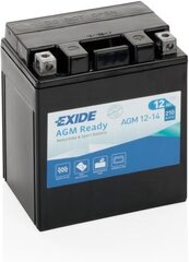 12V 12Ah AGM12-14 134x89x164-+ Exide hinta ja tiedot | Moottoripyörien akut | hobbyhall.fi