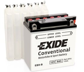 12V 9Ah YB9B 135x75x139+- Exide hinta ja tiedot | Moottoripyörien akut | hobbyhall.fi