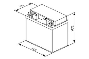 Bosch 5Ah 120A TTZ7S-BS 113x70x105mm-+ hinta ja tiedot | Moottoripyörien akut | hobbyhall.fi