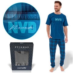 Miesten pyjama CORNETTE NEVADA, puuvilla, sininen hinta ja tiedot | Miesten kylpytakit ja pyjamat | hobbyhall.fi