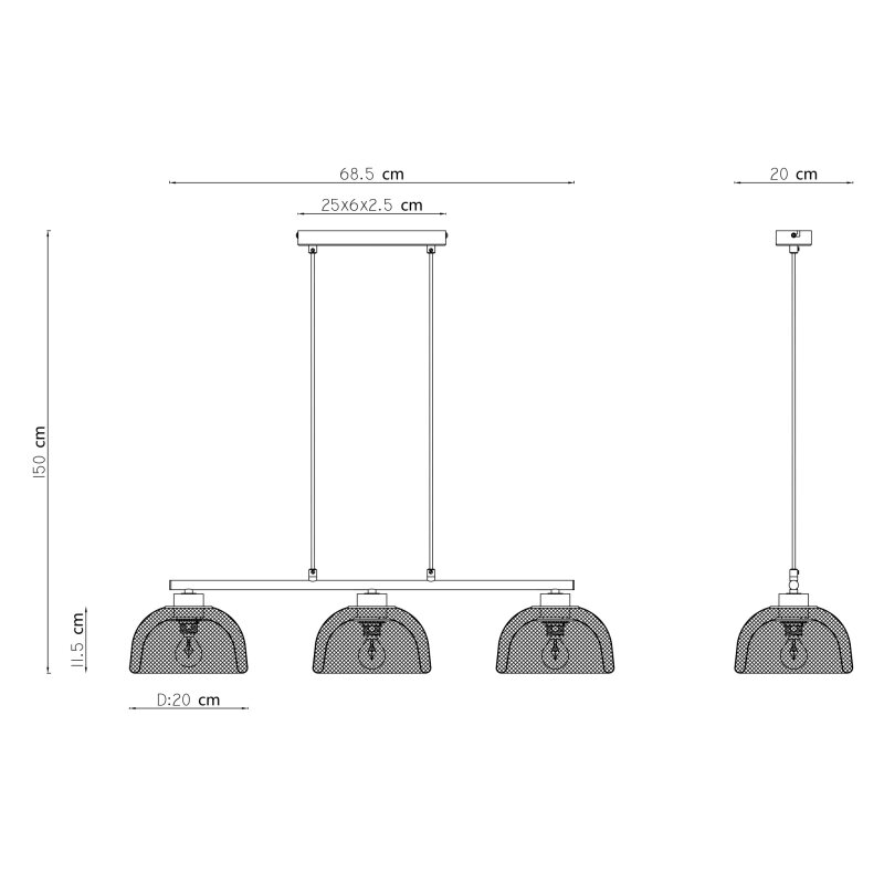 Kattovalo Globo Lighting VITIANO G15393-3W hinta ja tiedot | Riippuvalaisimet | hobbyhall.fi