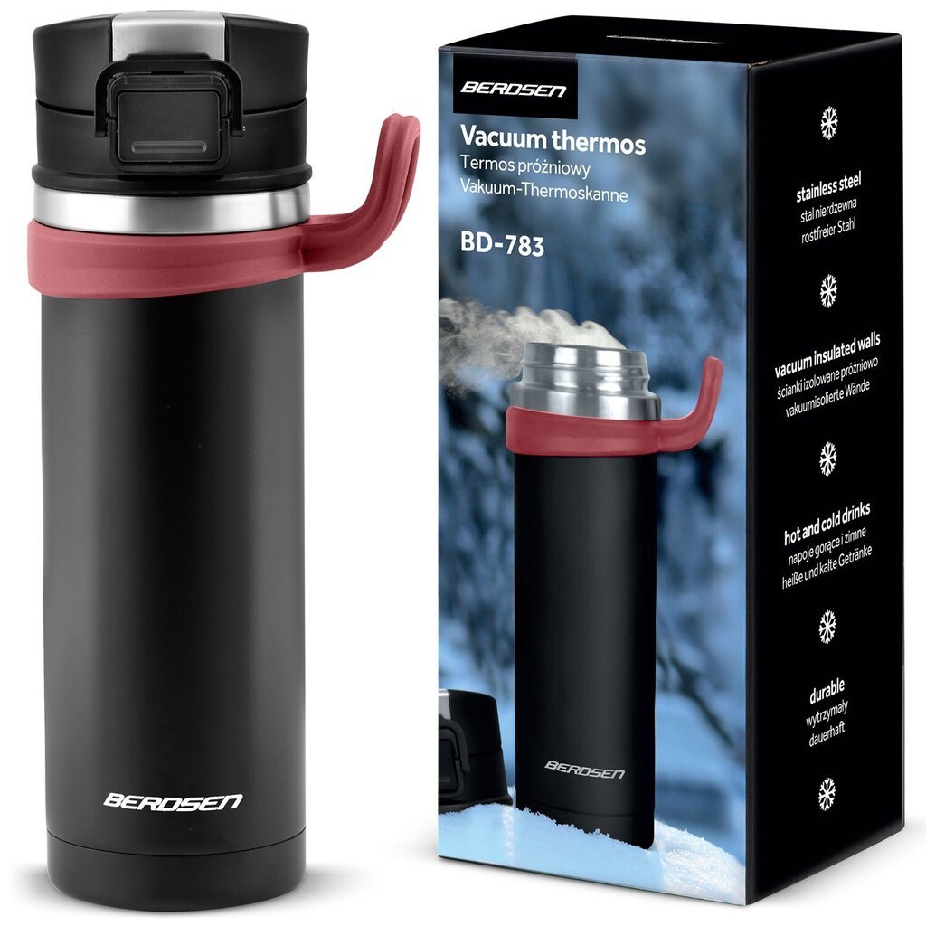 Tyhjiötermospullo 450 ml BD-783 musta hinta ja tiedot | Termoskannut ja termosmukit | hobbyhall.fi