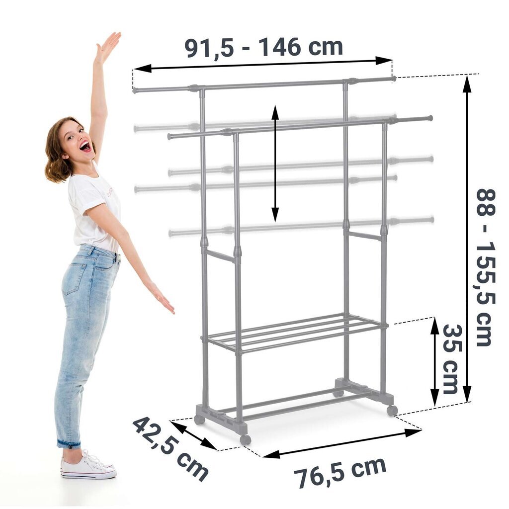 Massido 686200 vaateripustin musta hinta ja tiedot | Vaateripustimet ja pukupussit | hobbyhall.fi