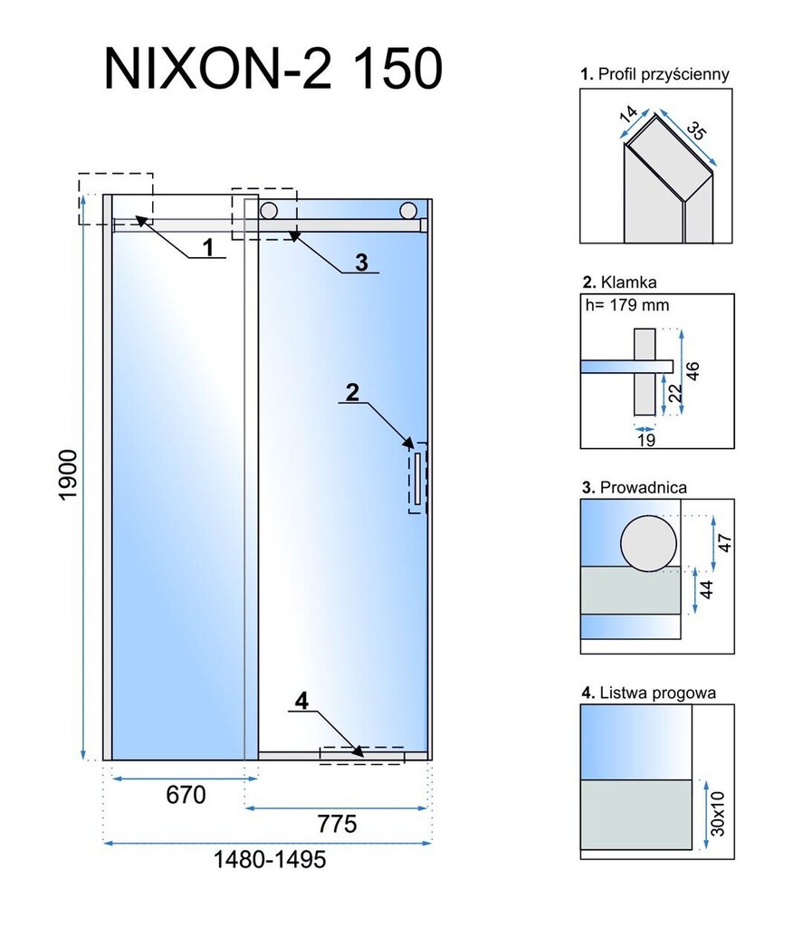 rea nixon-2 120 suihkuovi hinta ja tiedot | Suihkuseinät ja -ovet | hobbyhall.fi