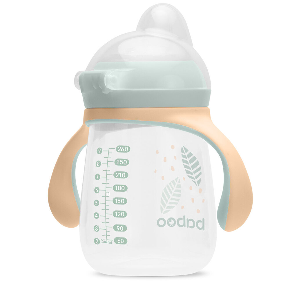 Baboo nokkamuki, 260 ml, Peachy Keen, keltainen, 6 kk hinta ja tiedot | Tuttipullot ja tarvikkeet | hobbyhall.fi