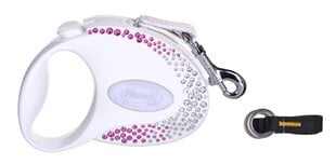 Automaattinen Leash Flexi Glam Mother Of Pearl Biay, valkoinen, eri kokoja hinta ja tiedot | Koiran talutushihnat | hobbyhall.fi