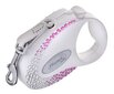 Automaattinen Leash Flexi Glam Mother Of Pearl Biay, valkoinen, eri kokoja hinta ja tiedot | Koiran talutushihnat | hobbyhall.fi