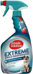 Simple Solution Extreme puhdistusaine erityisen voimakkaille hajuille ja tahroille 945 ml hinta ja tiedot | Eläinten hoitotuotteet | hobbyhall.fi