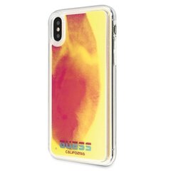 Puhelinkuori Guess GUHCPXGLCPI iPhone X/Xs vaaleanpunainen kovakuori California Glow in the dark hinta ja tiedot | Puhelimen kuoret ja kotelot | hobbyhall.fi