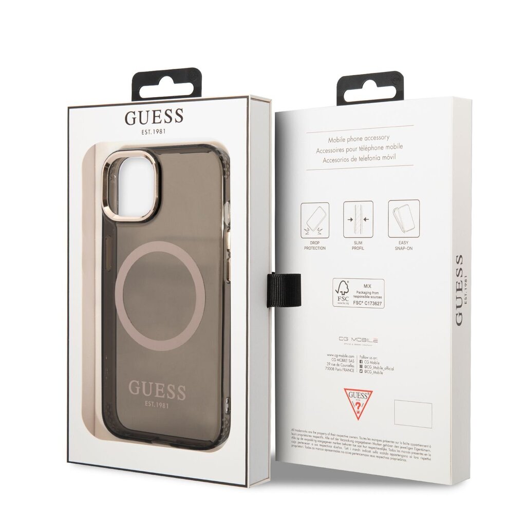 Guess Translucent MagSafe -yhteensopiva kotelo iPhone 13:lle, musta hinta ja tiedot | Puhelimen kuoret ja kotelot | hobbyhall.fi