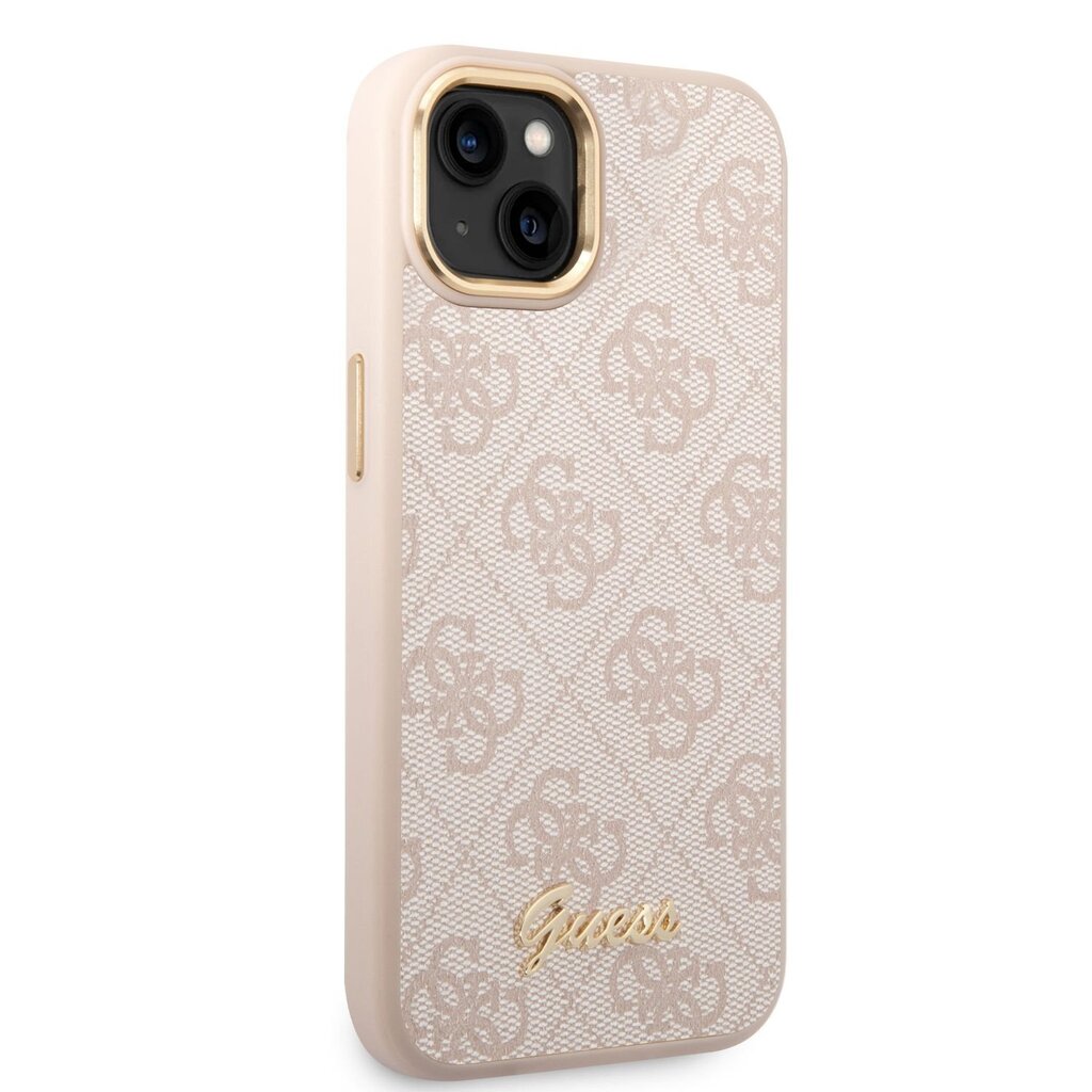 Guess PC/TPU 4G Metal Camera Outline Case iPhone 14 Plus -puhelimelle, vaaleanpunainen hinta ja tiedot | Puhelimen kuoret ja kotelot | hobbyhall.fi