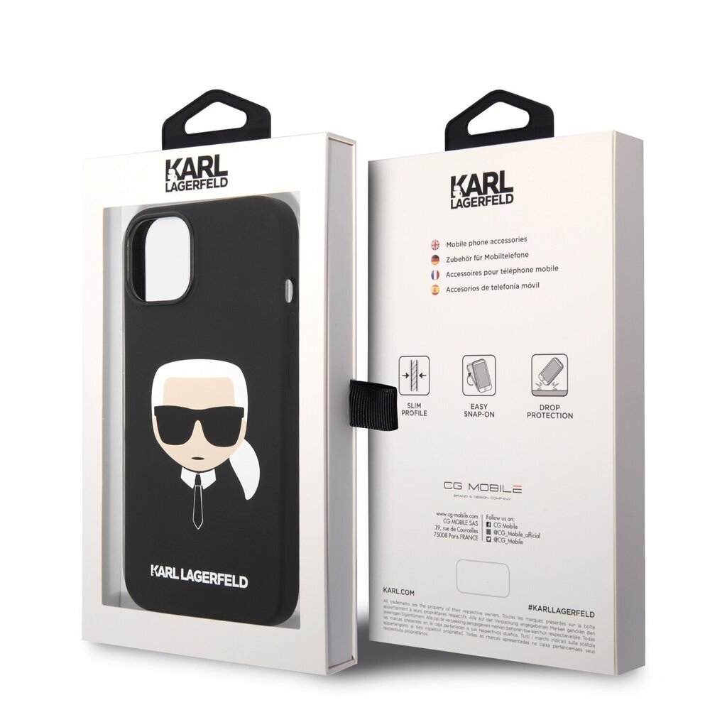 Karl Lagerfeld nestemäinen silikonipääkotelo iPhone 14 Plus -puhelimelle, musta hinta ja tiedot | Puhelimen kuoret ja kotelot | hobbyhall.fi