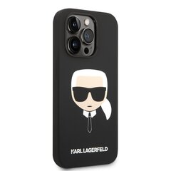 Karl Lagerfeld nestemäinen silikonikotelo iPhone 14 Pro Maxille, musta hinta ja tiedot | Puhelimen kuoret ja kotelot | hobbyhall.fi