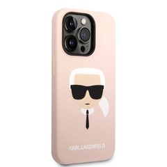 Karl Lagerfeld nestemäinen silikoni Karl Head Case iPhone 14 Pro Maxille, vaaleanpunainen hinta ja tiedot | Puhelimen kuoret ja kotelot | hobbyhall.fi