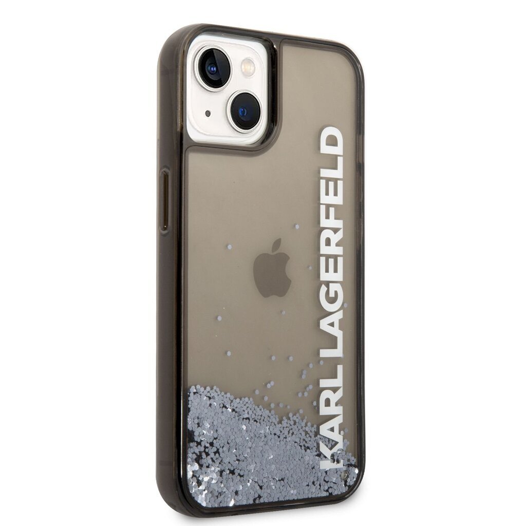 Karl Lagerfeld Translucent Liquid Glitter Suojakuori iPhone 14:lle, musta hinta ja tiedot | Puhelimen kuoret ja kotelot | hobbyhall.fi