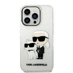 Karl Lagerfeld IML Glitter Karl ja Choupette NFT iPhone 14 Pro läpinäkyvä hinta ja tiedot | Puhelimen kuoret ja kotelot | hobbyhall.fi