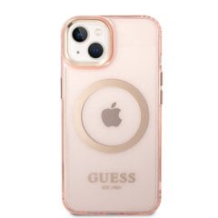 Guess Translucent MagSafe -yhteensopiva kotelo iPhone 14 Plus -puhelimelle, vaaleanpunainen hinta ja tiedot | Puhelimen kuoret ja kotelot | hobbyhall.fi