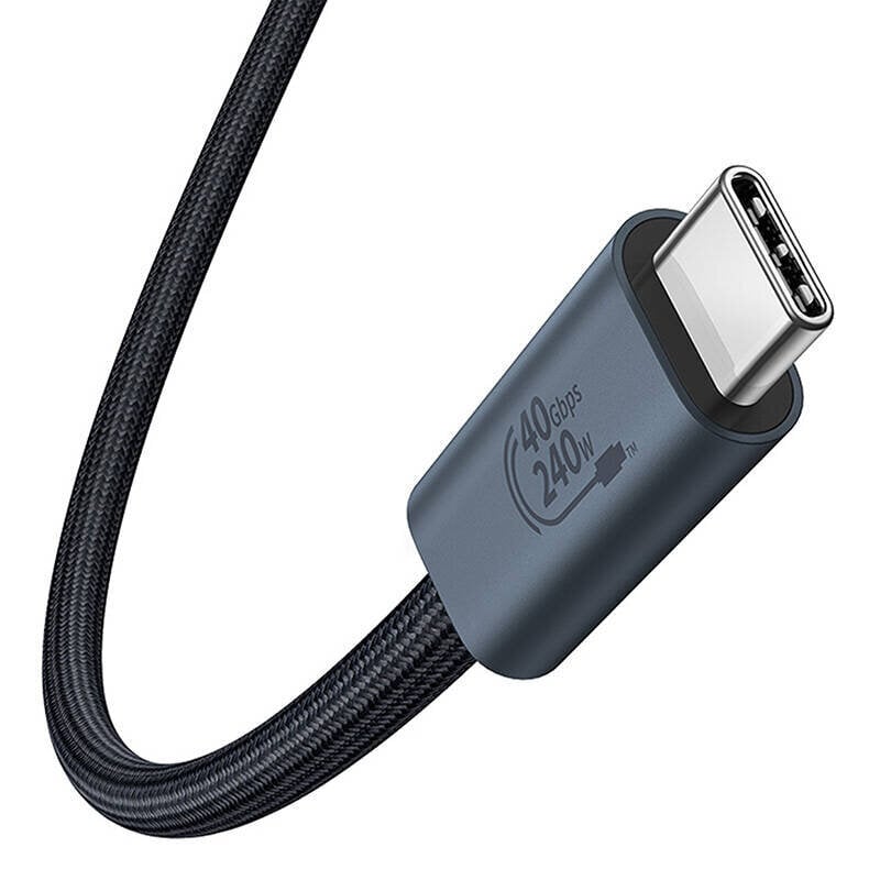 USB-C - USB-C kaapeli 240W PD 8K 60Hz 40Gb/s, 1m, musta hinta ja tiedot | Puhelinkaapelit | hobbyhall.fi