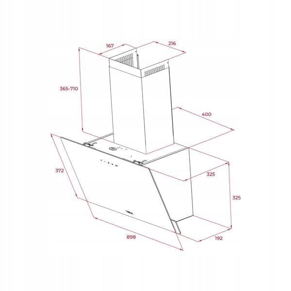 Virtaava DVN 94030 WHT hinta ja tiedot | Liesituulettimet | hobbyhall.fi