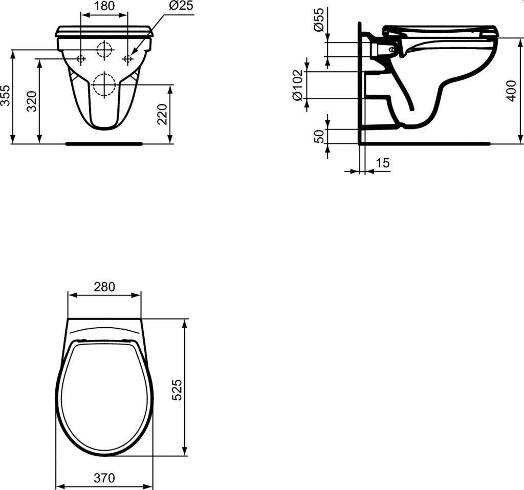 Sarja ripustettua wc: tä Ideal Standard vakio WC EUROVIT Rimless hinta ja tiedot | WC-istuimet | hobbyhall.fi