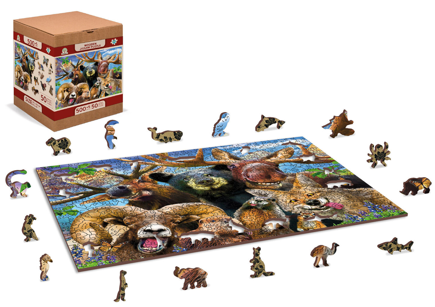 Puinen palapeli - palapeli Animals Wooden City, 505 d. hinta ja tiedot | Palapelit | hobbyhall.fi