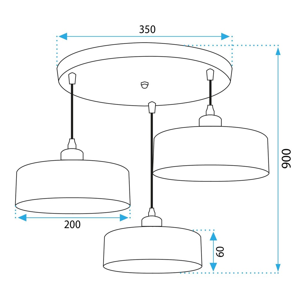 APP1334-3CP MULTA KULTA RIGNING-LAMPU hinta ja tiedot | Riippuvalaisimet | hobbyhall.fi