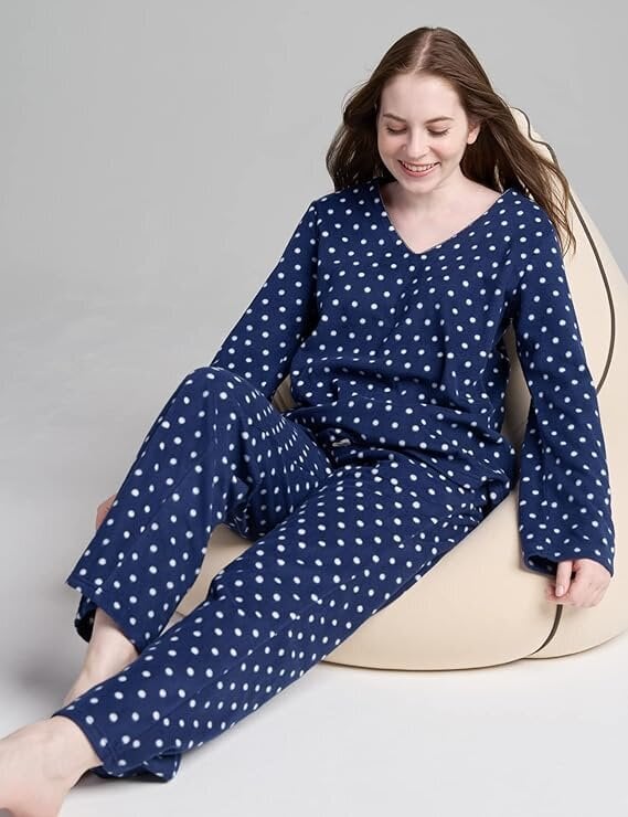 LAPASA Naisten Fleece Pyjama Navy M hinta ja tiedot | Yöasut ja pyjamat | hobbyhall.fi