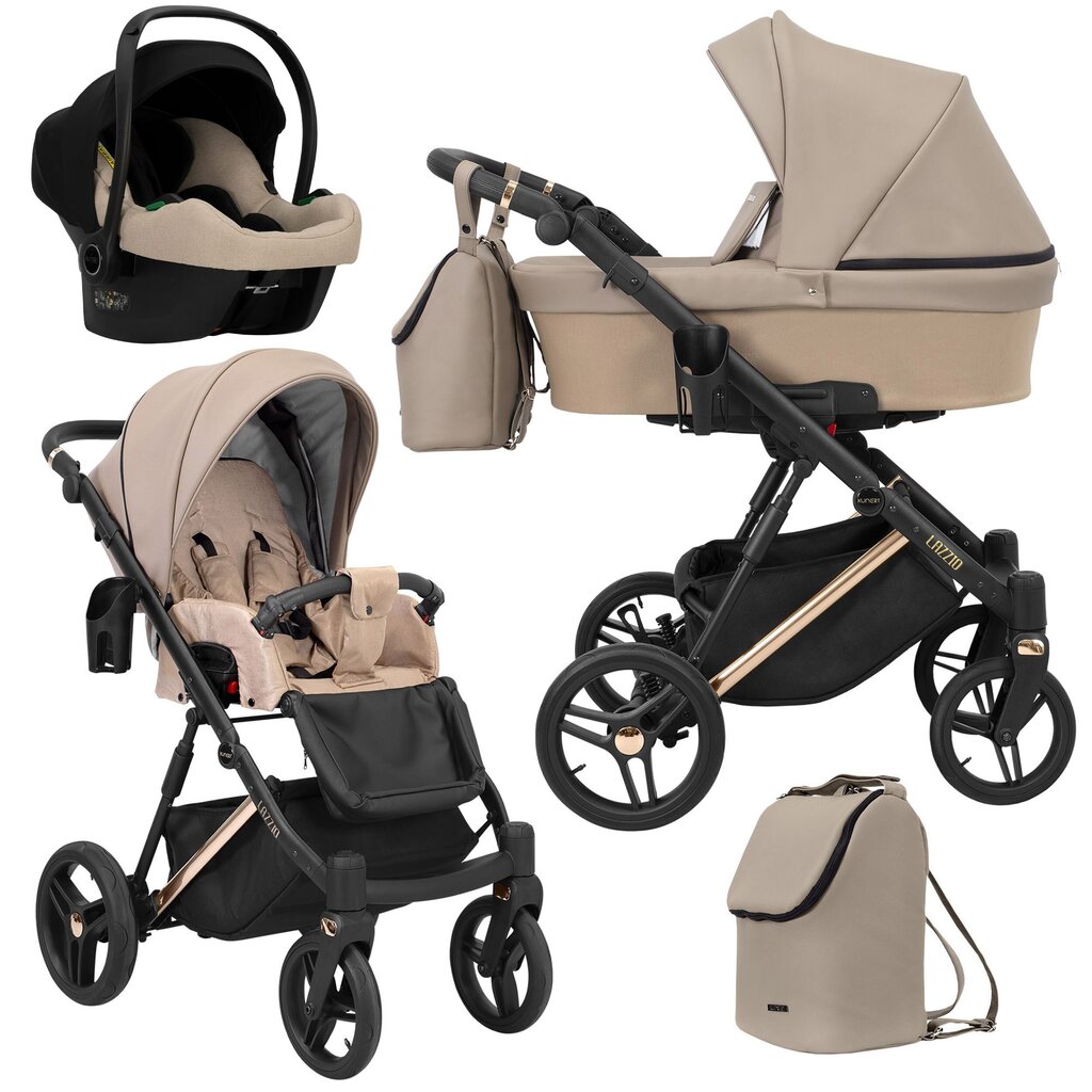 Lastenvaunut Lazzio Premium Kunert 3in1, Beige ECO hinta ja tiedot | Vaunut ja rattaat | hobbyhall.fi