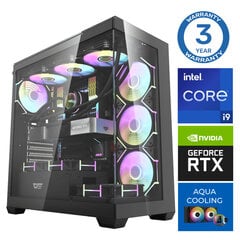 INTOP AQUA i9-14900KF 64GB DDR5 2TB SSD M.2 NVME+2TB RTX4070 12GB no-OS hinta ja tiedot | Pöytätietokoneet | hobbyhall.fi