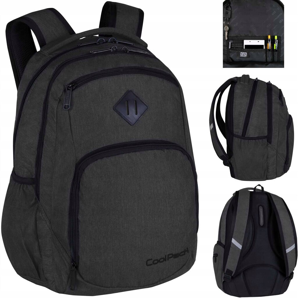 Koulureppu CoolPack Snow Black, 30 l hinta ja tiedot | Koulureput ja -laukut | hobbyhall.fi