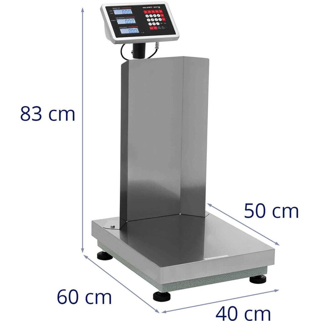 Varastotasovaaka selkänojalla 40 x 50 cm LCD 150 kg / 0,01 kg hinta ja tiedot | Teollisuusvaa'at | hobbyhall.fi