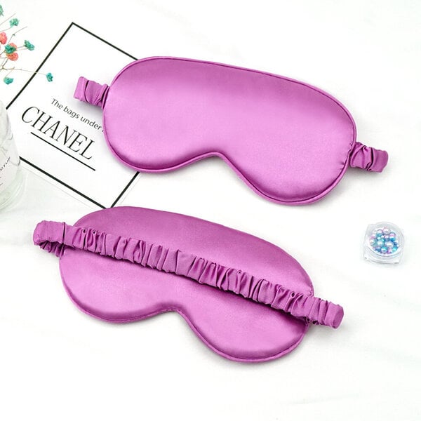 Silk Sleep Eye Eye Mask Side, säädettävällä hihnalla, pehmeä silmäsuoja naisille Miesten yöuniin, matkustamiseen, päiväuniin