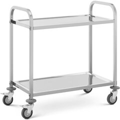 Catering tarjoilijavaunu 2 hyllylle 95 x 50 cm 72 kg asti hinta ja tiedot | Keittiövälineet | hobbyhall.fi