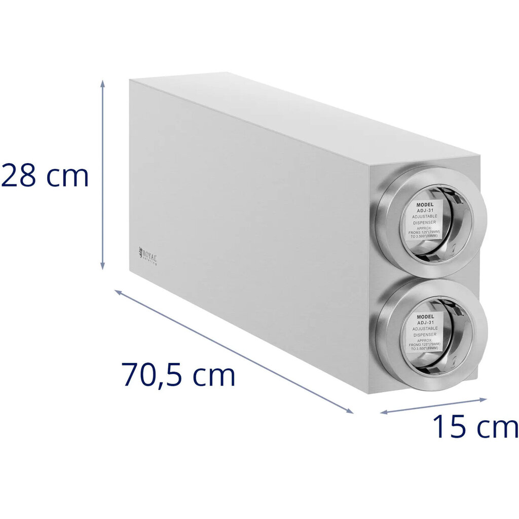 Annostelija kertakäyttökupeille, 2 TERÄS-annostelijaa, 81 - 89 mm hinta ja tiedot | Keittiövälineet | hobbyhall.fi