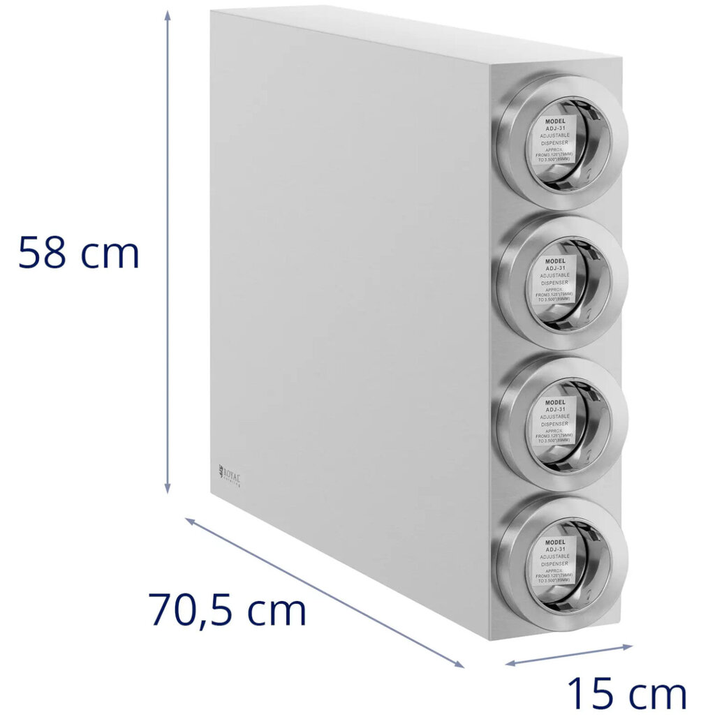 Annostelija kertakäyttökupeille, 4 TERÄS-annostelijaa, 81 - 89 mm hinta ja tiedot | Keittiövälineet | hobbyhall.fi