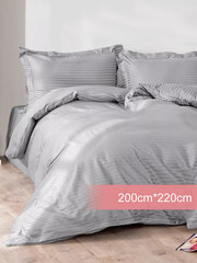 Premium Stripe hopea-satiinipuuvilla, 4-osainen vuodevaatteet, Karna Home Hotel Line, 200x220 hinta ja tiedot | Karna Home Koti ja keittiö | hobbyhall.fi