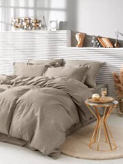 Premium Stripe beige satiinipuuvilla, 4-osainen vuodevaatteet setti, Karna Home Hotel Line, 200x220 hinta ja tiedot | Pussilakanat ja tyynyliinat | hobbyhall.fi