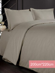 Premium Stripe beige satiinipuuvilla, 4-osainen vuodevaatteet setti, Karna Home Hotel Line, 200x220 hinta ja tiedot | Karna Home Koti ja keittiö | hobbyhall.fi