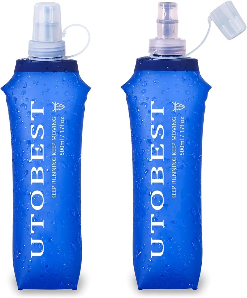 Utobest Pehmeät, Kokoontaitettavat Juomapullot, 500Ml, Sininen, 2 Kpl. hinta ja tiedot | Juomapullot ja telineet polkupyöriin | hobbyhall.fi