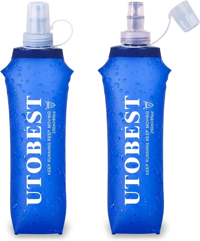 Utobest Pehmeät Juomapullot, 8Oz, 250Ml, Sininen, 2 Kpl. hinta ja tiedot | Juomapullot ja telineet polkupyöriin | hobbyhall.fi