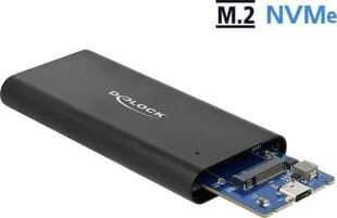 Delockin ulkoinen kiintolevykotelo M.2 NVME USB-C 3.1 Gen hinta ja tiedot | Komponenttien lisätarvikkeet | hobbyhall.fi