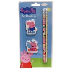 peppa pig -kynä- ja pyyhekumi-setti hinta ja tiedot | Taide- ja askartelutarvikkeet | hobbyhall.fi