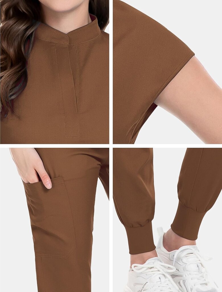 Scrubs-setti naisille Sairaanhoitajan univormu lenkkeilypuku Stretch Top & Housut, joissa on monitasku sairaanhoitajan työvaatteille hinta ja tiedot | Naisten setit ja haalarit | hobbyhall.fi