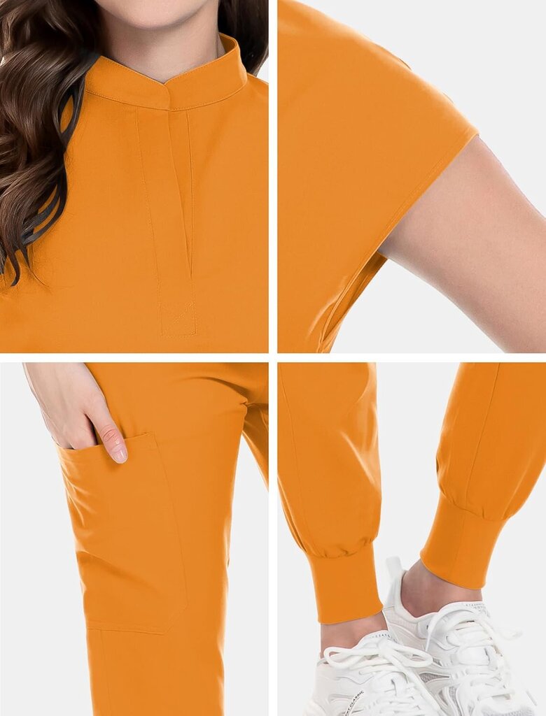 Scrubs-setti naisille Sairaanhoitajan univormu lenkkeilypuku Stretch Top & Housut, joissa on monitasku sairaanhoitajan työvaatteille hinta ja tiedot | Naisten setit ja haalarit | hobbyhall.fi