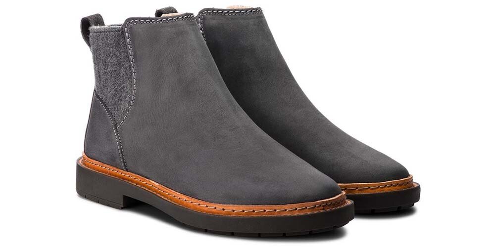 CLARKS Women's Trace Fall harmaa nahkaiset slip-on saappaat hinta ja tiedot | Naisten kengät | hobbyhall.fi