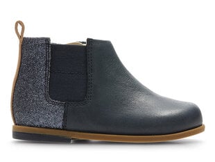 Clarks Drew Fun tummansininen nahkaiset vetoketjulliset lasten saappaat hinta ja tiedot | Lasten sandaalit | hobbyhall.fi