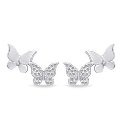 Brilio Silver Leikkiset hopeiset korvakorut Butterflies EA631W sBS2852 hinta ja tiedot | Korvakorut | hobbyhall.fi